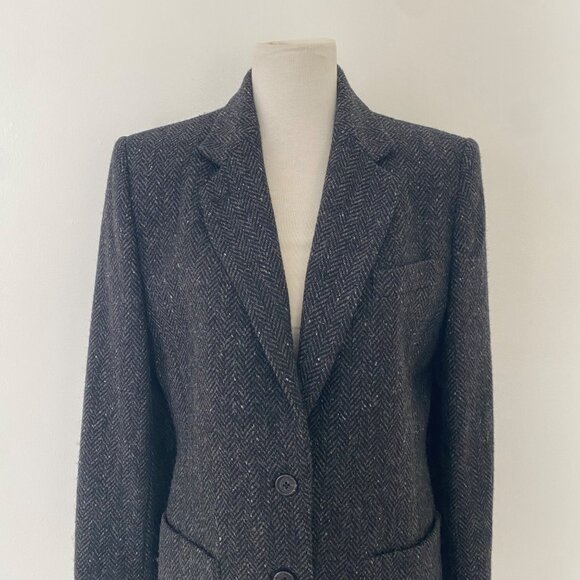 Ralph Lauren Jacket Blazer Wool Herringbone Gray - Picture 2 of 15